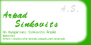 arpad sinkovits business card