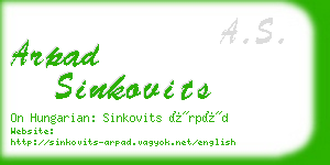 arpad sinkovits business card